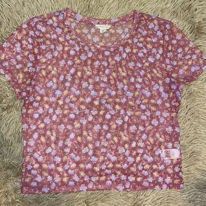 Aeropostale mesh floral shirt, size large